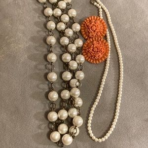 2/$10 Vintage Necklaces and Clip-on Earrings Lot